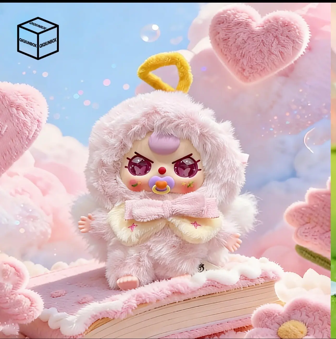（03）BABYTHREE-Good Baby piush&Vinyl keychain MysteryBoxes,Bunny Plush Dolls，Soft Furry Collectibles，Backpack or clothing decoration，Stuffed Animal