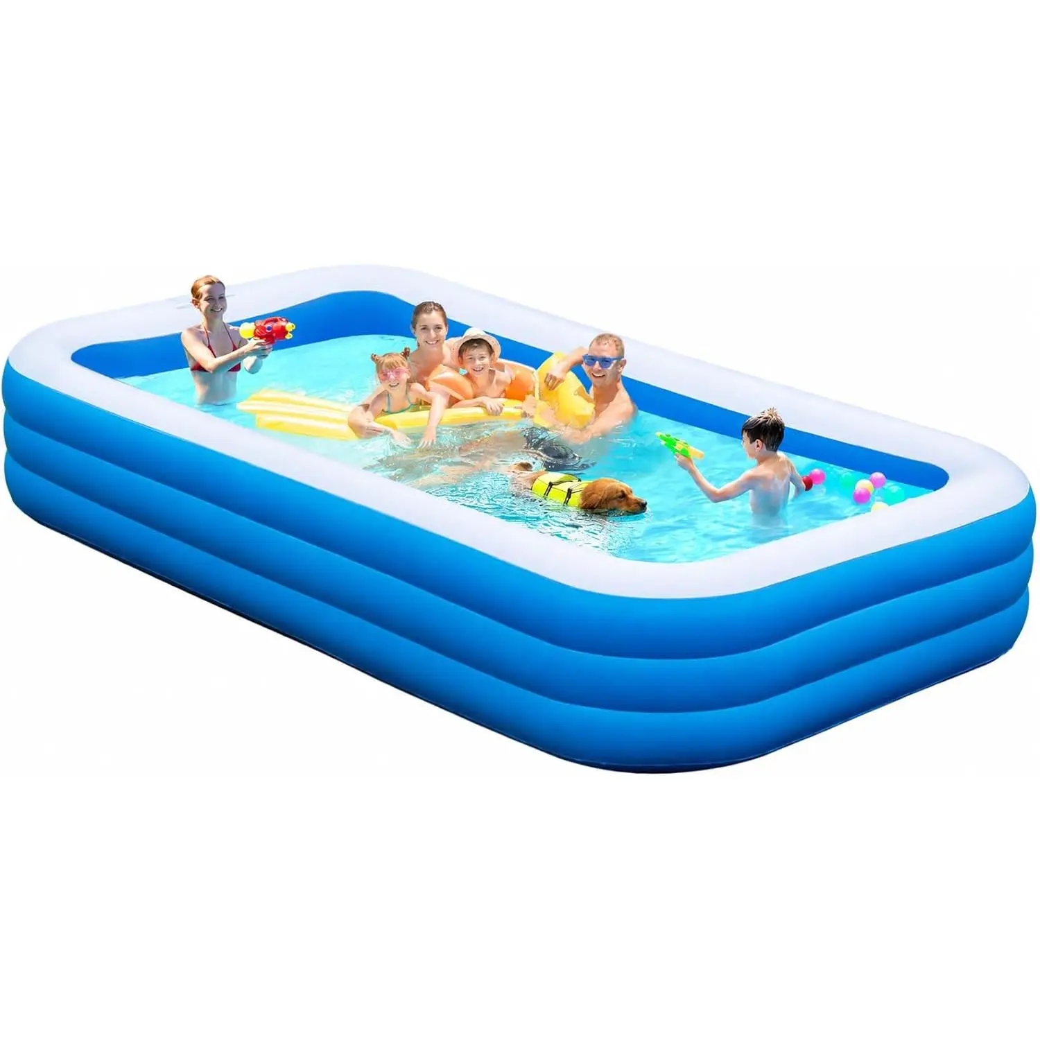 Large Inflatable Pool for Adults & Kids, 120" x 70" x 22" Blow Up Pool, Thickened Full-Sized Family Kiddie Pool for Outdoor Water Play & Summer Fun