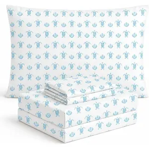 Where the Polka Dots Roam Seashells and Turtles Sheets Set - Super Soft Coastal-Themed Bed Sheet Set for Kids & Teens – Sea Turtle & Seashell Bedding & Room Décor