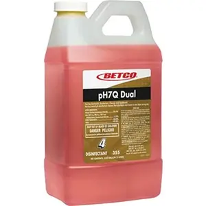 212 MAIN Betco Dual Disinfectant Cleaner - Light Amber, Lemon-Scented Germicidal Liquid Hospital Cleaner, Pack of 4