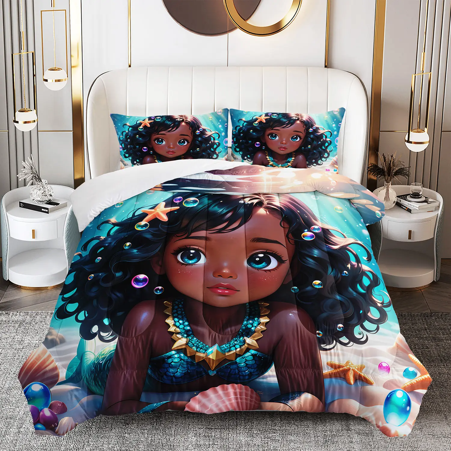 Queen Size 3pcs Cute Theme Bedding Set - Microfiber Cloth Duvet Cover, Comforter Queen Size, 2 Pillowcases, Lightweight Drape, Cozy Aesthetic, All-Season, Machine Washable, for Girls’ Bedrooms