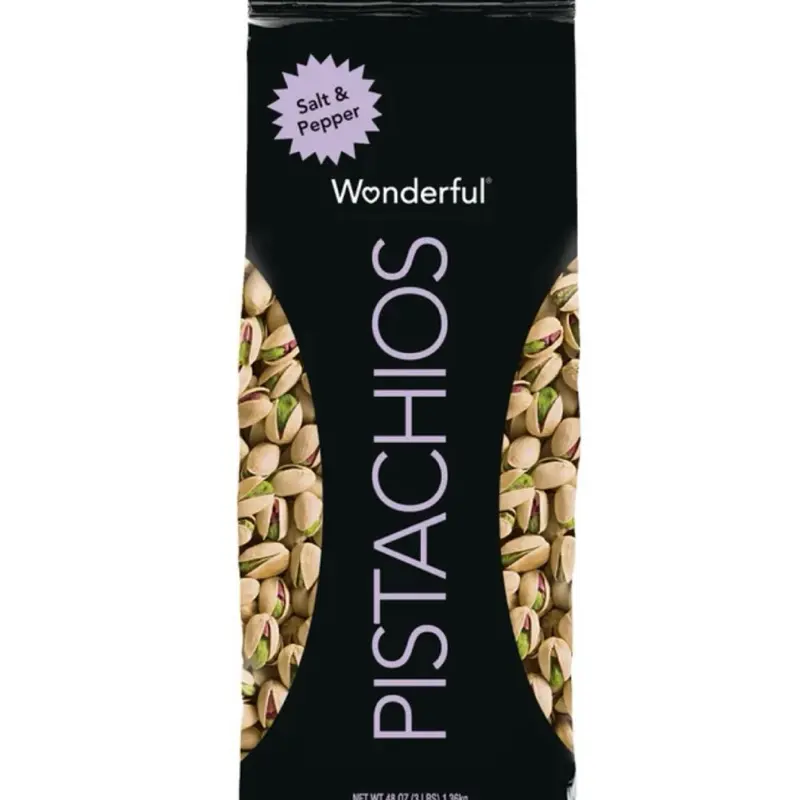 Wonderful Pistachios, Salt & Pepper, 3 lbs snack Wonderful Pistachios, Salt & Pepper, 3 lbs snack