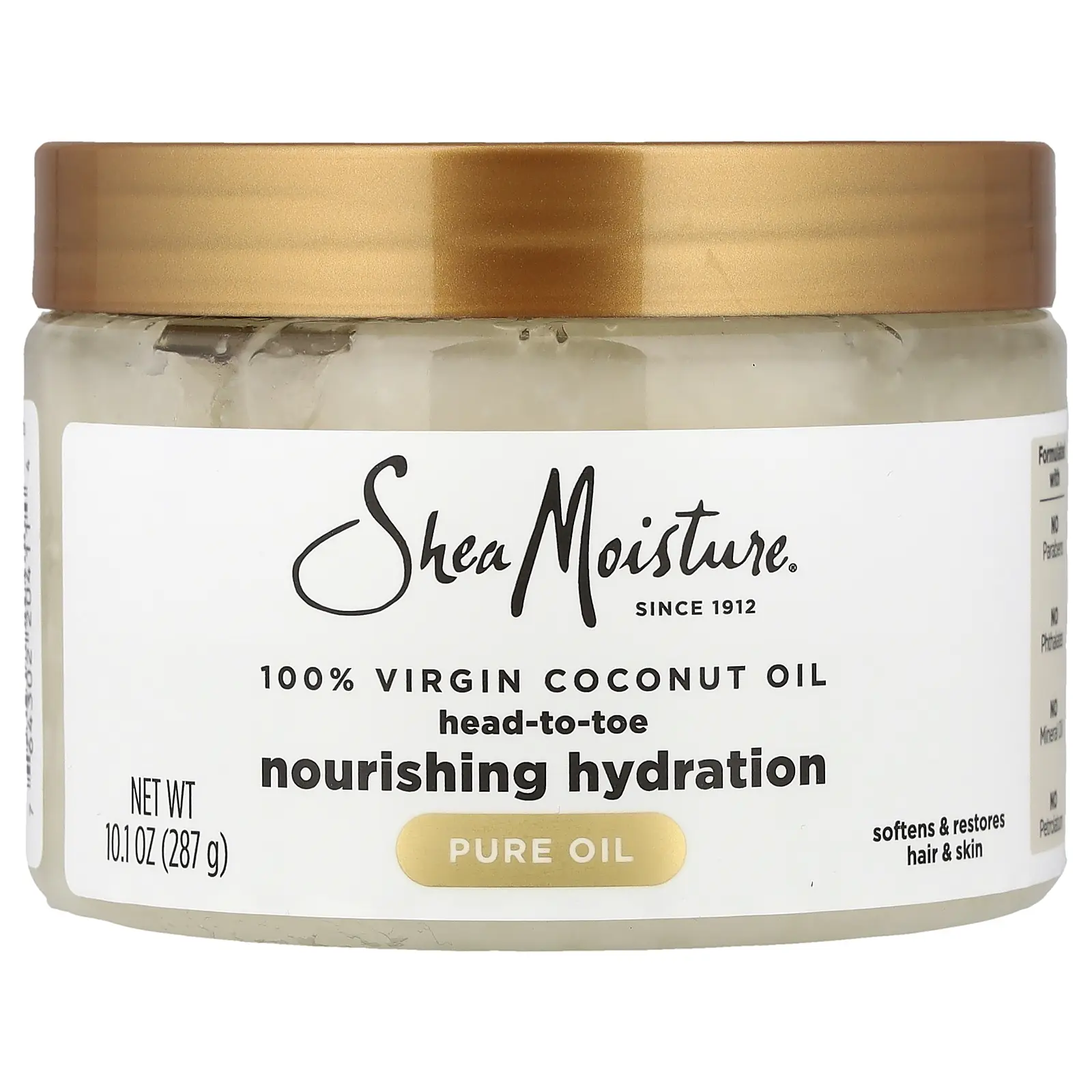 SheaMoisture Head-To-Toe Nourishing Hydration, 100% Virgin Coconut Oil, 10.1 oz (287 g)