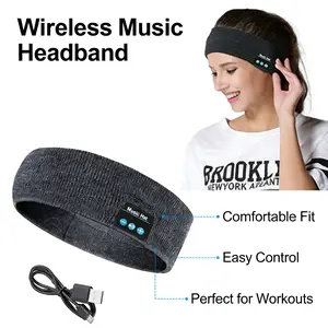 Sports Bluetooth Headband Sleep Headphones Wireless Music Headband Sweat Absorbent Breathable Washable Bluetooth 5.0 Easy Touch Controls for Fitness Exercise