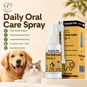 Cassiel Pet Pet Teeth Cleaning Spray for Dogs & Cats, Oral Care Spray, Breath Freshener, Dental Care for Tartar Buildup, Cleaner-Looking Teeth, Daily Mouth Care, 30ml summervibes,summervibes
