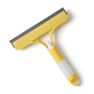 3 in 1 Window Glass Cleaning Scraper Squeegee with Spray, Multifunctional Household Cleaning Tool for Mirror, Shower Door and Car Windshield, Available in White & Yellow
