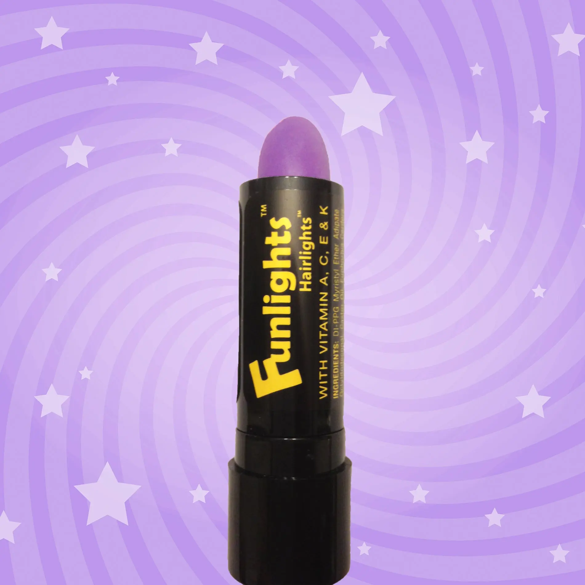 Purple Sparkle Funlights® Hairlights™ Color Stick with Gold Sparkle