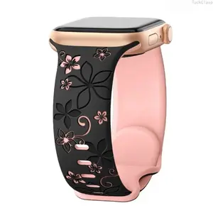 Engraved Apple Watch Band for Women, Stylish Bracelet Strap for Series & Ultra (38–49mm), Elegant Replacement for Everyday & Spring Wear