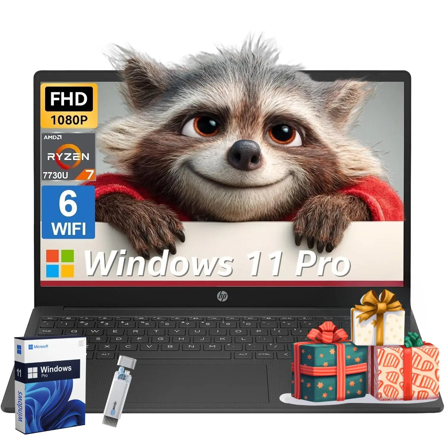 2026 HP Business & Study Laptop |   Win11 Pro | up tp 32GB RAM,512GB SSD | AMD Ryzen 7 | 15.6" FHD | Numeric Keypad | Webcam | Bundle Accessory