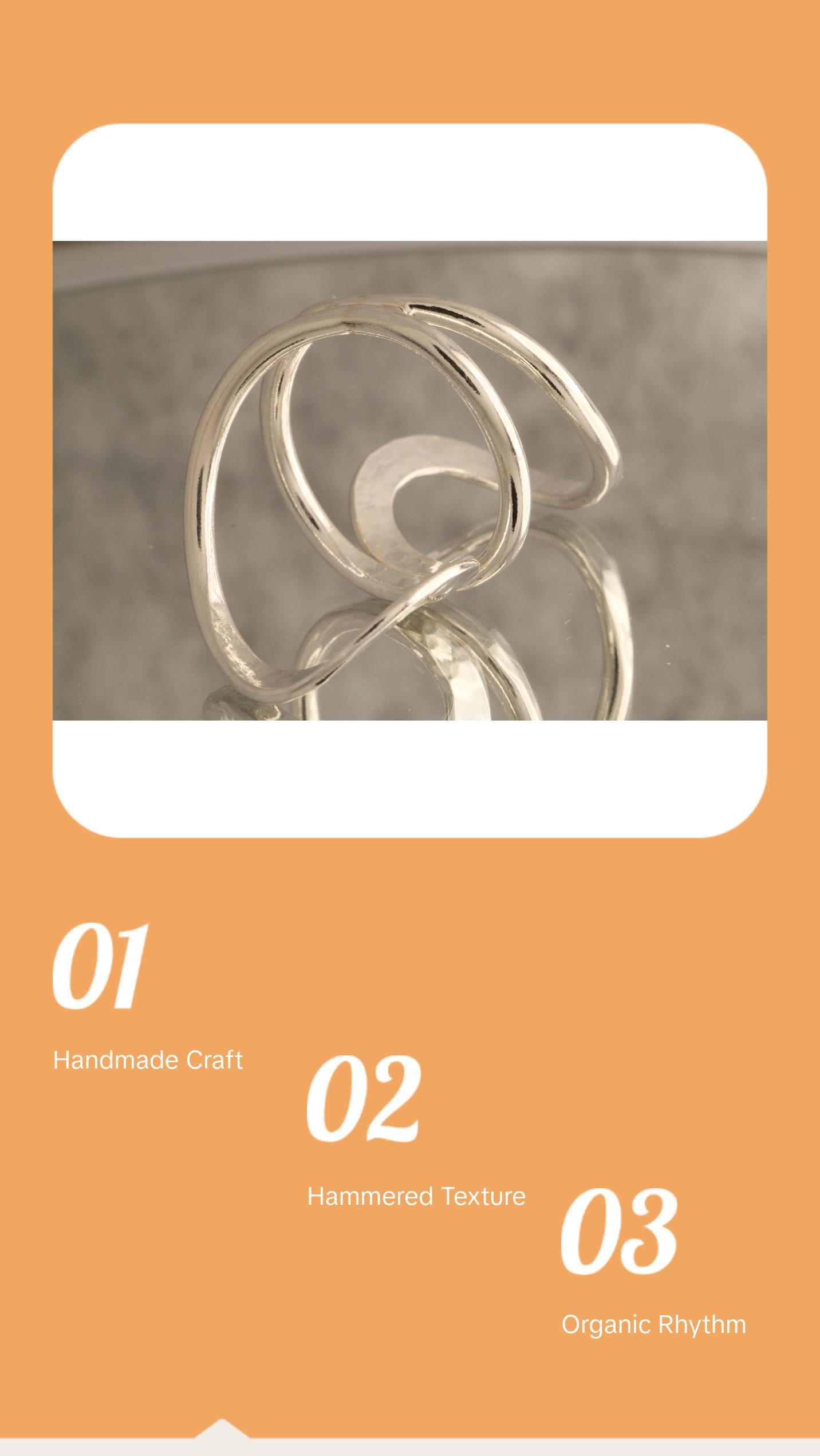 Spiral Flow - Over 8 Grams Of 925 Sterling Silver Statement Ring