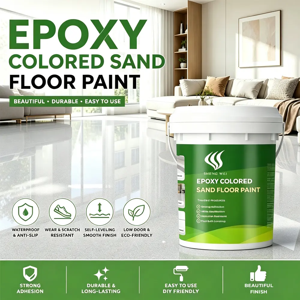 Epoxy colored sand floor paint,High-Performance Marble Texture Replicating Paint, Epoxy floor paint,Waterproof Flooring Solution for Modern Interiors, Boosts Property Value