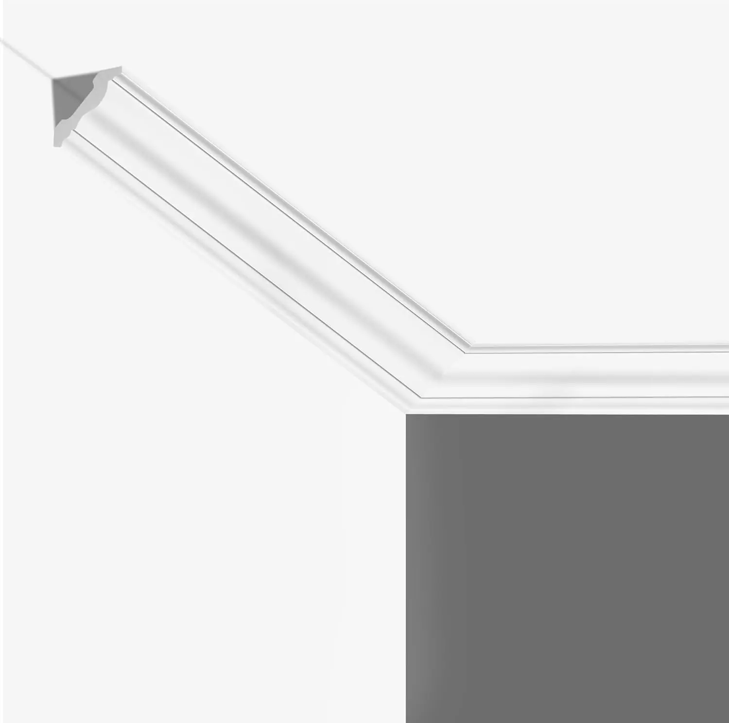 12-Pack Ceiling Crown Molding Trim 43.7FT Installation with Glue | Crown Molding High Impact Finish Polystyrene Ceiling Moulding Trim for Walls Ceiling Decor Easy Installation with Glue