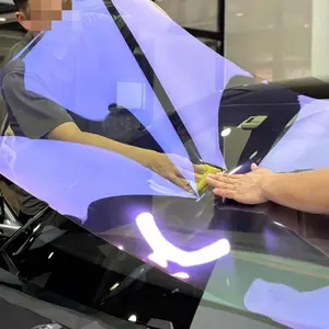 Premium Purple Car Windshield Film - 80% VLT, Anti-Scratch UV Protection, Self-Adhesive High Gloss Sunshade & Heat Insulation Side Window Tint