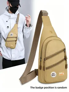 Men's Large Capacity Messenger Bag, Multi-Functional Crossbody Shoulder Bag, Sports Outdoor Chest Pouch, Business Casual Style, Gift Idea