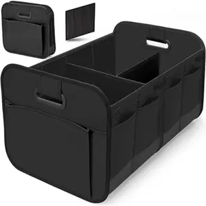 1 piece Oxford polyester car luggage organizer - reinforced handle, foldable multi-compartment storage rack, suitable for SUVs, small vans, trucks - black/red/yellow/green, vehicle organization, foldable design, durable polyester, storage rack