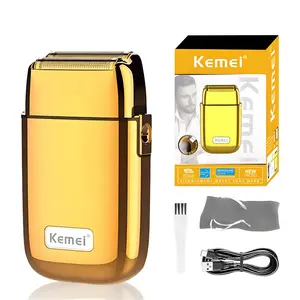 Kemei Dual-Metal Electric Shaver for Men, Close Trimming, Type-C Charging, Wet/dry Use, Perfect Father's Day Gift, Ergonomic Design