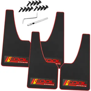 Universal Mud Flaps Fits  SUVs/MPVs, Not Full-Size SUVs- Standard Size 4- Soft Glue Fenders Splash Guards Set, Heavy Duty Flexible Mudflaps, Dirt/Slush Protection- Black with Logo Cool