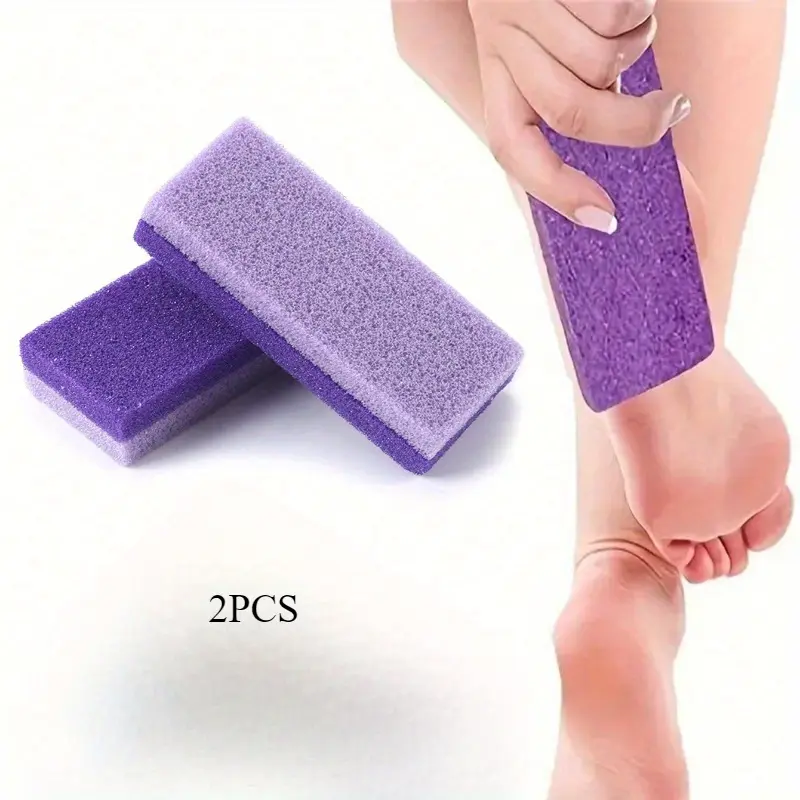 2Pcs Professional Pedicure Foot Pumice Stone, Foot Scrubber, Pedicure Tools Hard Skin Callus Remover For Feet And Hands, Dead Skin Removal For Feet, Exfoliation To Remove Dead Skin, And Calluses, Bag, Organizer, Storage, Foot Care Product