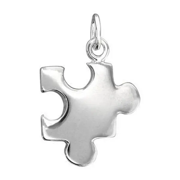 Sterling Silver 14mm Jigsaw Puzzle Piece Charms