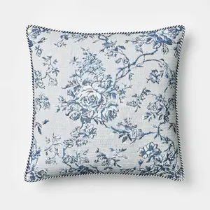 Square Floral Jacquard Pillow - Threshold Designed with Studio McGee, Home Decor Accent Pillow for Bedding & Living Spaces
