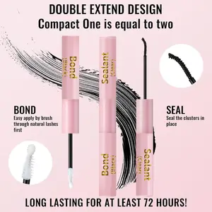 Lash Glue Bond and Seal Waterproof Eyelash Extension Glue for Lash Clusters Long Lasting 48-72 Hours Individual Lash Glue Strong Hold Lash Adhesive DIY at Home