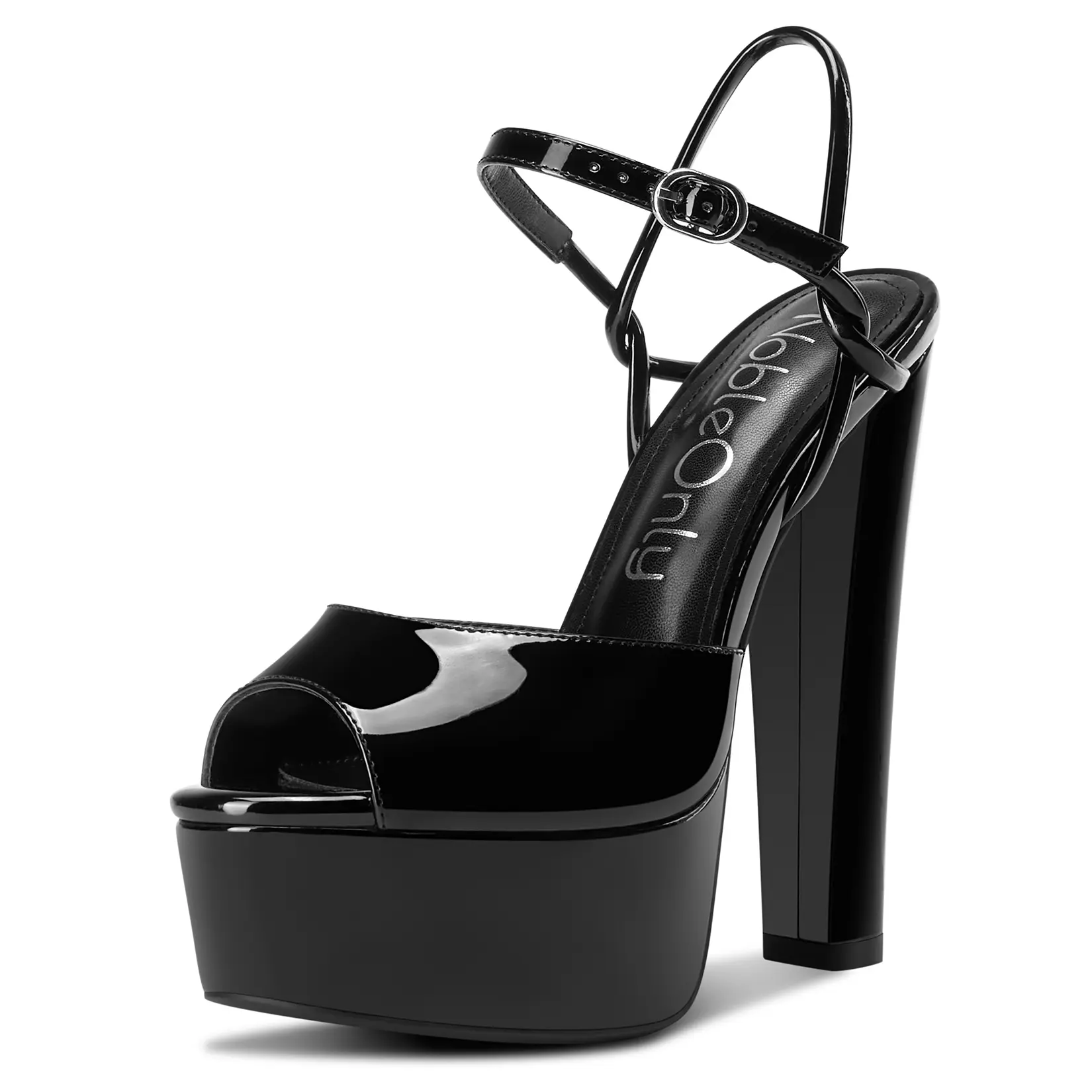 Platform Heels for Women Platform Sandals Chunky Block Peep Open Toe Ankle Strap Sandals Wedding Party Dress Shoes 5.9 Inches Heels