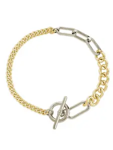 Elaine Dualtone Mixed Chain Toggle Bracelet