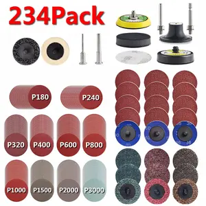 2-Inch 50mm Sanding Discs Pad Variety Kit for Die Grinding Tool, 234pcs/set Drill Sanding Attachment & Rotary Tools with 1/8" & 1/4" Shank, Grit Range P36-3000, Cutting, Heavy Duty, Power Tools