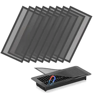 8pcs Strong Harsh Air Conditioner Filter Set vent cover Floor Ventilation Mesh Cover measures 4 inches by 10 inches. Black air conditioning vent mesh for home floor, wall and ceiling vents