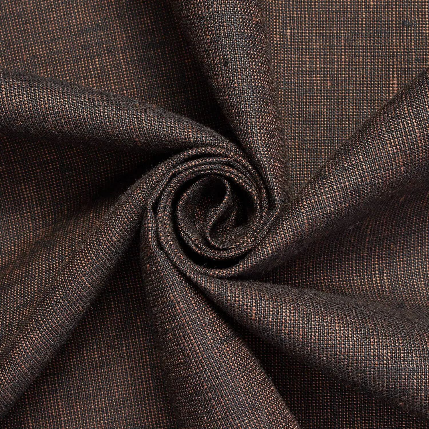 Imperial Two-Tone Linen Fabric Brown & Black |58/59"Wide