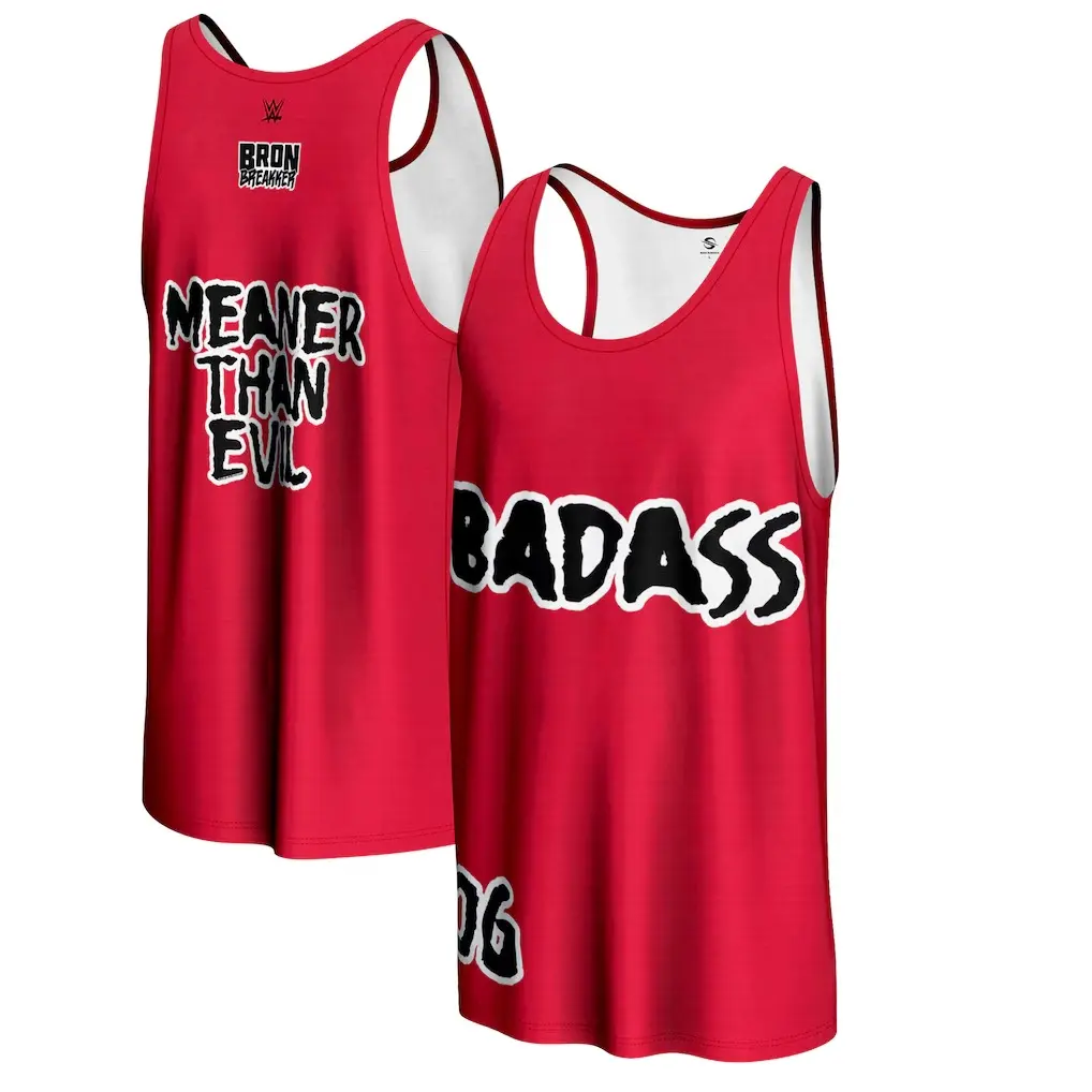 WWE Bron Breakker 3D Tank Top Men Women Badass Meaner Than Evil Graphic Street Casual Sports Fan Gift Spring Fall Winter Loose Comfort Unisex Tee