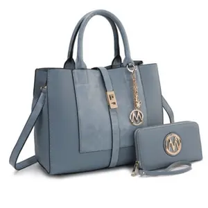 Denim Blue Satchel Bag with Wallet - Yola