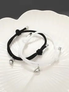 Minimalist Heart Design Magnetic Couple Bracelet, Fashionable Rope Bracelet for Men & Women, Trendy All-match & Exquisite Jewelry for Birthday Gift