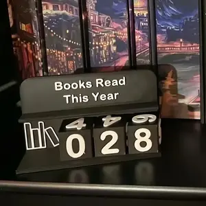 Annual Reading Tracker Counter, Durable Plastic Construction, Bold Visible Numbers, Perfect Gift for Book Lovers & Teachers, Calendar