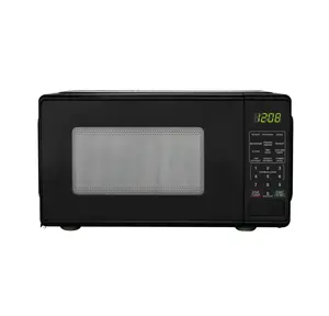 Black 0.7 Cu ft Countertop Microwave Oven, 700 Watts, Compact Design, Ideal for Cooking and Baking