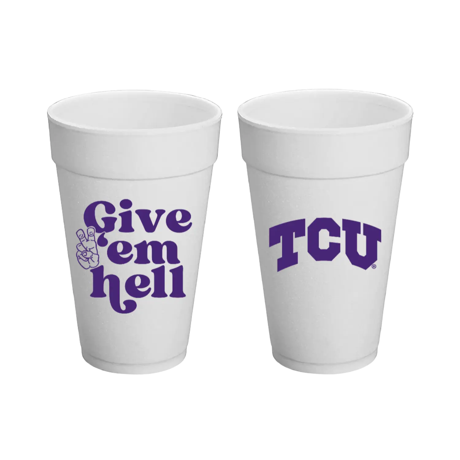TCU Styrofoam Cups (Set of 8)