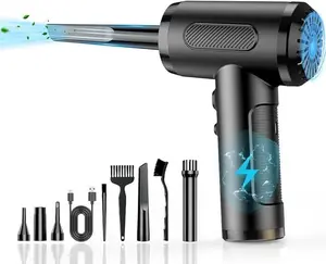 computer duster Compressed Air Duster 91000Rpm Keyboard Cleaner | Cordless, Pvc, Battery Powered/Usb Dual Use, Rechargeable Lithium Polymer Battery, Highspeed Airflow, Portable, Durable Construction, Suitable For Office, Car, Home Use