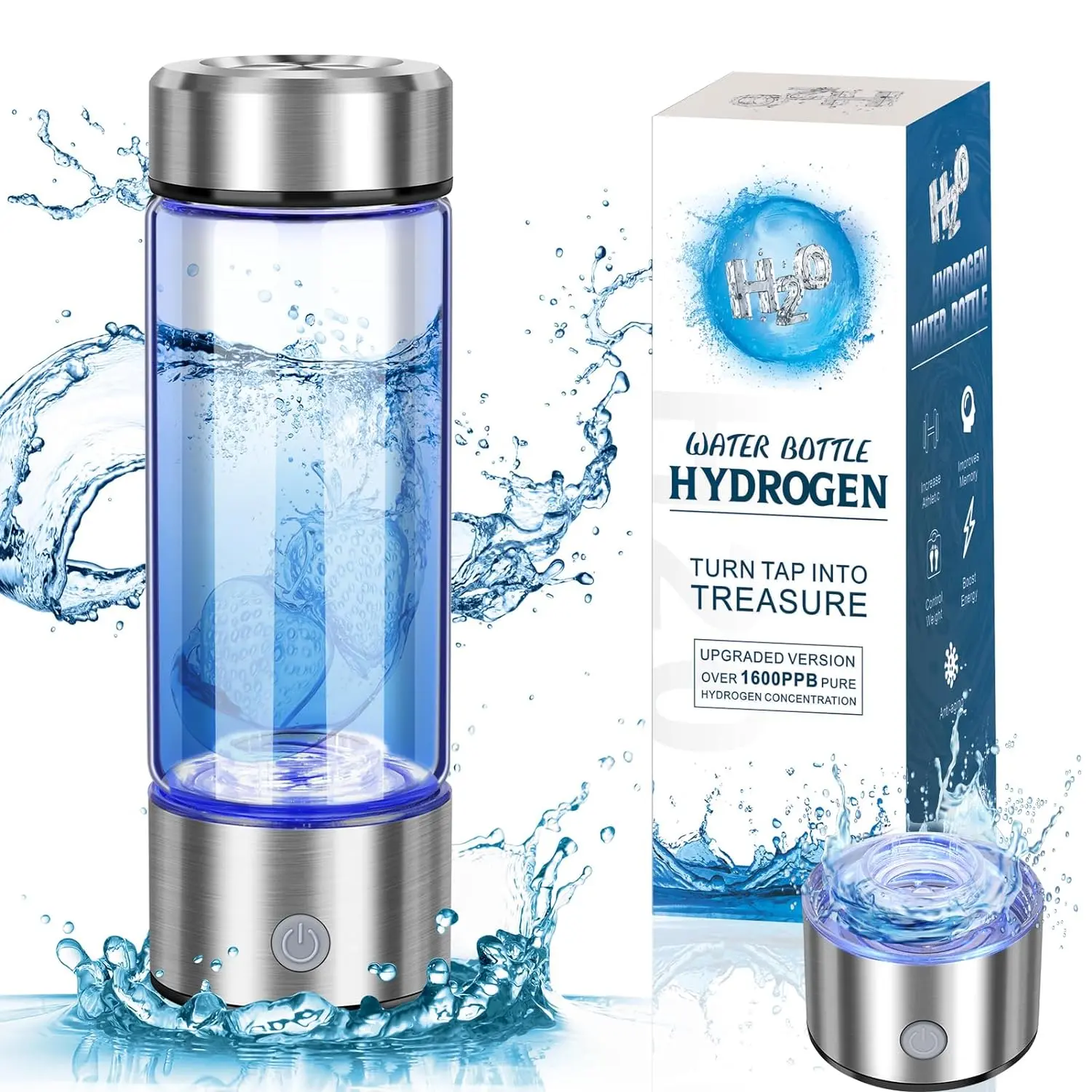 2024 Hydrogen Water  Generator for Office, Daily Use, Travel, and Gifts - Portable Hydrogen Water Bottle with SPE PEM Technology, Transforms Water in 3 Minutes