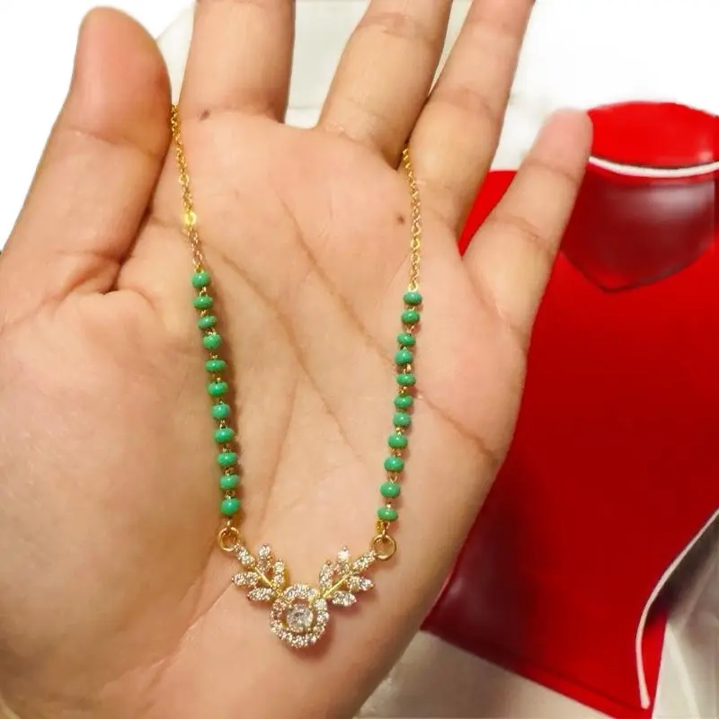 Women's Versatile Daily Use Mangalsutra - Elegant Gold-Toned Bead Embellished Indian Ethnic Necklace with Emblem Charm Centerpiece, Bead Embellished Necklaces, Emblem Charm Necklaces