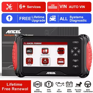ANCEL FX8000 Automotive OBD2 Scanner, All System Car Diagnostic Scan Tool with 6 Reset Service, BMS EPB SAS Oil Reset Throttle Adaptation, Check Engine Code Reader, OBD2 Functions, Lifetime Free Updates