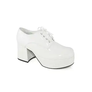 Men's White Platform Pimp Shoes