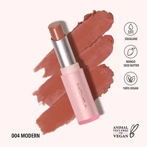MOIRA | Signature Lipstick (004, Modern) | Creamy Lightweight Lipstick with Glossy Shine, Non-Sticky Finish | Infused with Mango Butter & Squalane for Hydrating Comfort