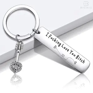 Best Friend Keychain for Women, Funny I Fking Love You Bith bag Keychain Naughty & Rude Gift for Bff, Bestie, Stainless Steel Keyring for Birthday, Valentine's, or Graduation simple inspirational jewelry