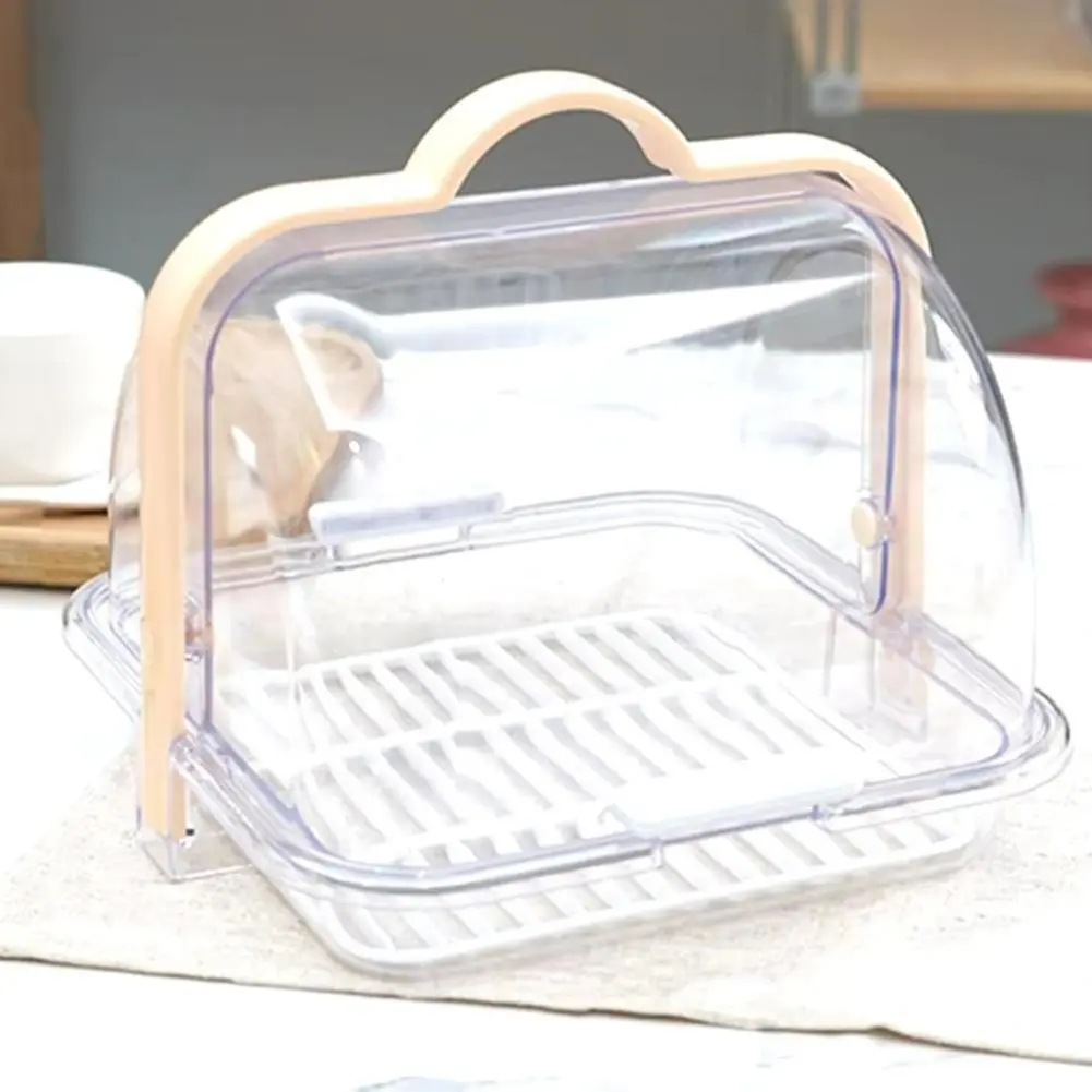 Portable Bread Storage, Hand-held Sealed Bread Box with Bowl and Dish Draining Rack Containers Kitchen