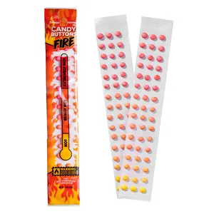 Spicy Candy Buttons - Color-Coded Candy with Yellow, Orange & Red Dots, 96 Total Candy Pieces on Old-Fashioned Paper Strips - Bonbon, Sweet