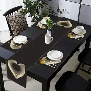 5-piece/7-piece table flag and placemat set, elegant heart-shaped design, suitable for Valentine's Day, anniversary, wedding, party, kitchen or restaurant table decoration, holiday dining decoration, durable insulated placemat, Coasters