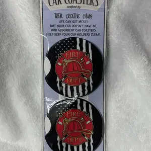 Firefighter car coasters stocking stuffer