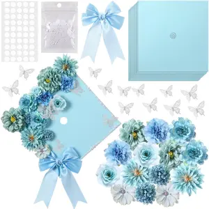 DIY Graduation Cap Decoration Kit Class of 2026 - 41 Pcs Grad Cap with Artificial Flower 3D Butterfly Bow, Grad Cap Topper Ideas, Cute Ceremony Photo Ready for Grad Party Photoshoot Teachers Parents Gifts for Daughter Son DIY Craft Art Decor Grad Gift