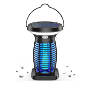 Solar Bug Zapper for Outdoor Indoor, Portable Camping Lantern with SOS Emergency Light, Electric Mosquito Zappers Killer, Rechargeable Insect Fly Pest Attractant Trap for Hiking, Backyard, Patio