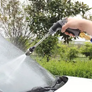 High Pressure Car Wash Gun, Upgrade Thick Rod, Plastic Body, Copper Nozzle, Garden Hose Sprayer, Multi-Function Watering Tool